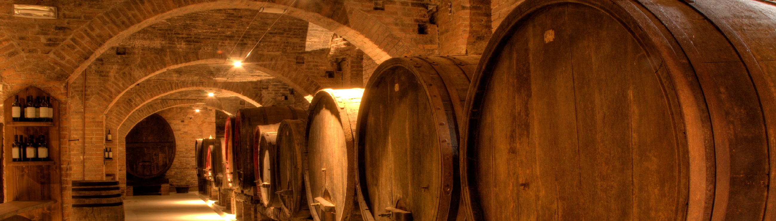 Wine cellar in ancient building in Tuscany, Italy